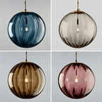 Veralya Lustre Boule en Verre Fumé Design Scandinave Moderne