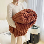 Premium Plush Heated Comfort Blanket - Soft Rabbit Fleece for Ultimate Warmth