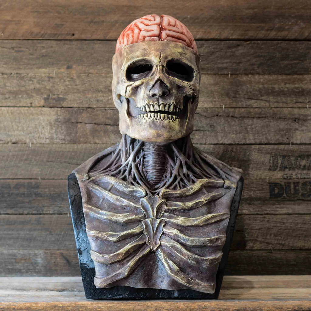 Articulated Skull Full Head Latex Mask with Movable Jaw – Halloween Costume Accessory
