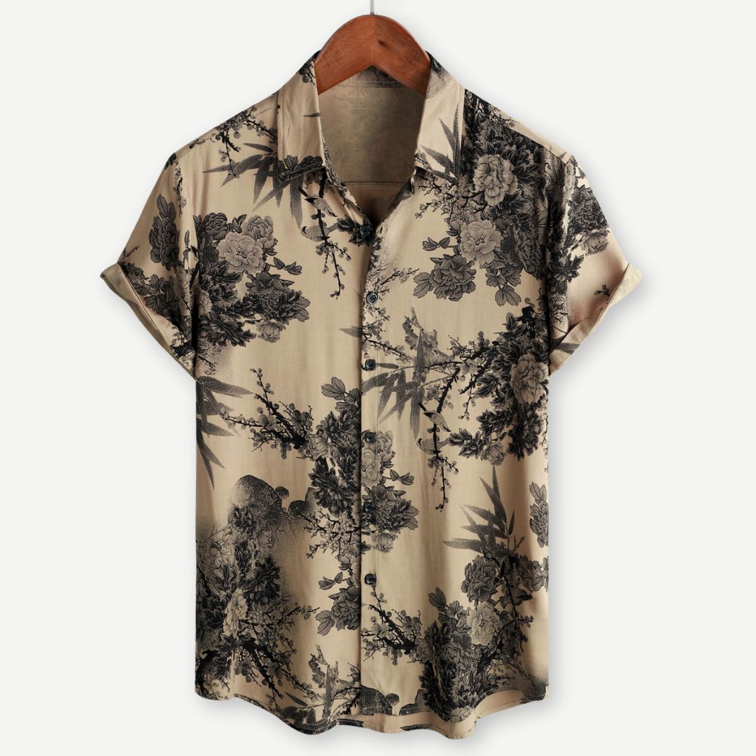Briarhaven Floral Short Sleeve Shirt for Men Lightweight Summer Shirt