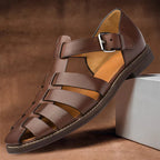 Ashmont Leather Look Sandals for Men Adjustable Summer Comfort Shoes