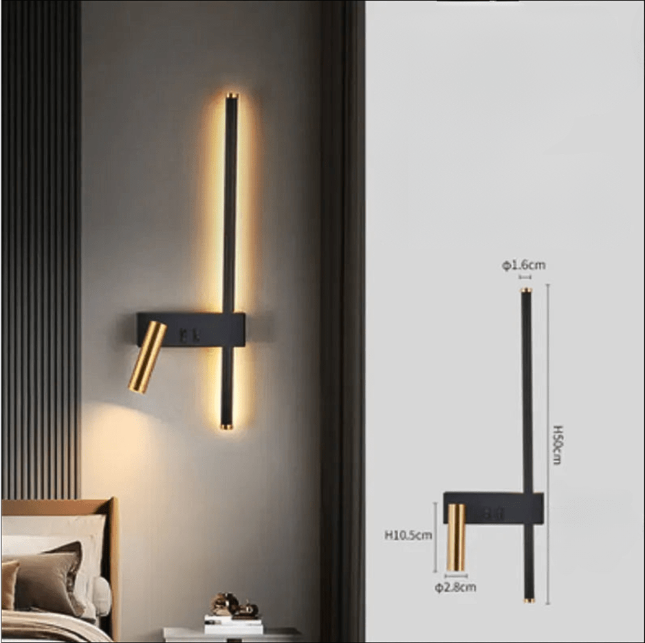 Velunis Modern LED Wall Reading Light with Double Beam