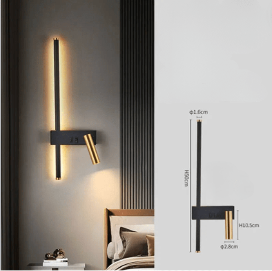 Velunis Modern LED Wall Reading Light with Double Beam