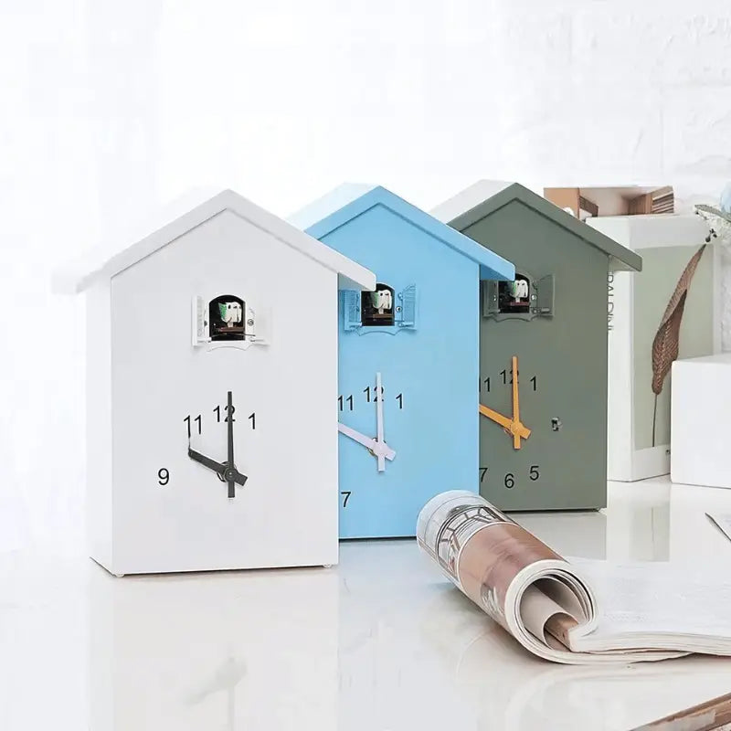 Classic House Cuckoo Wall Clock with Auto Night Mode and Pendulum