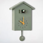 Classic House Cuckoo Wall Clock with Auto Night Mode and Pendulum