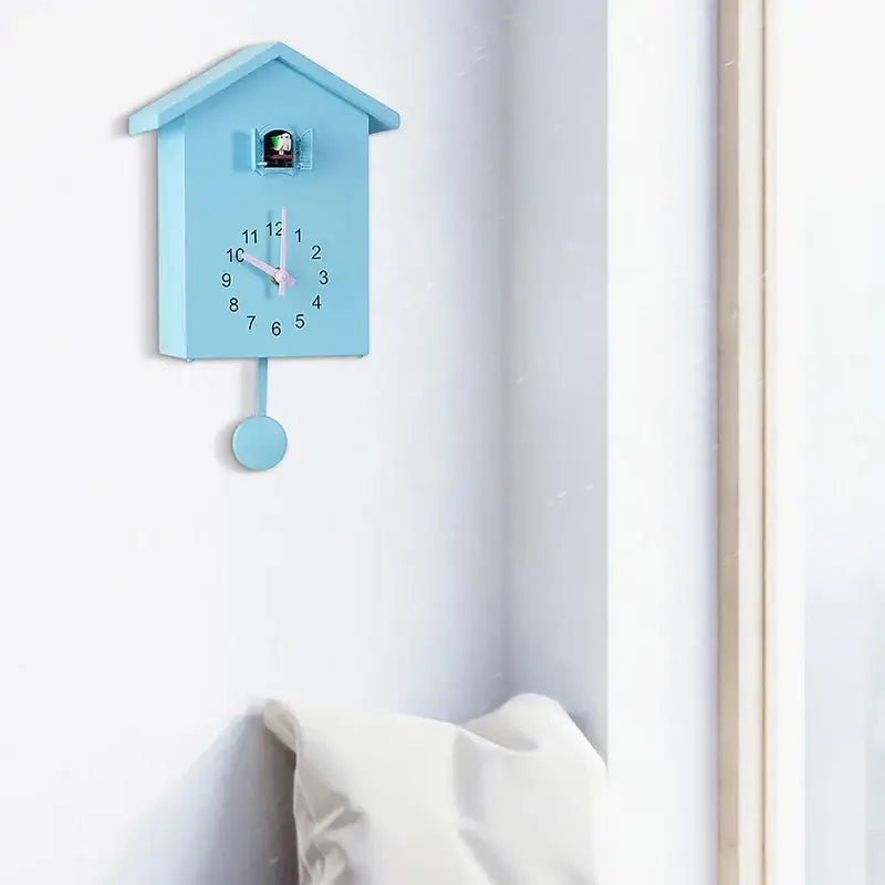 Classic House Cuckoo Wall Clock with Auto Night Mode and Pendulum