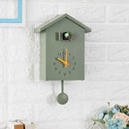 Classic House Cuckoo Wall Clock with Auto Night Mode and Pendulum