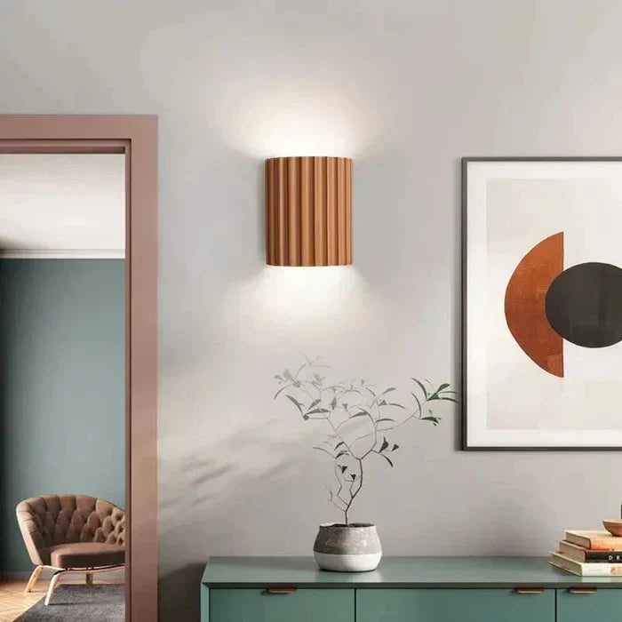 SculptAura Modern Resin LED Wall Sconce for Living Room and Hallway