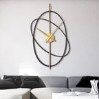 Geometric Metal Silent Wall Clock with Quartz Movement