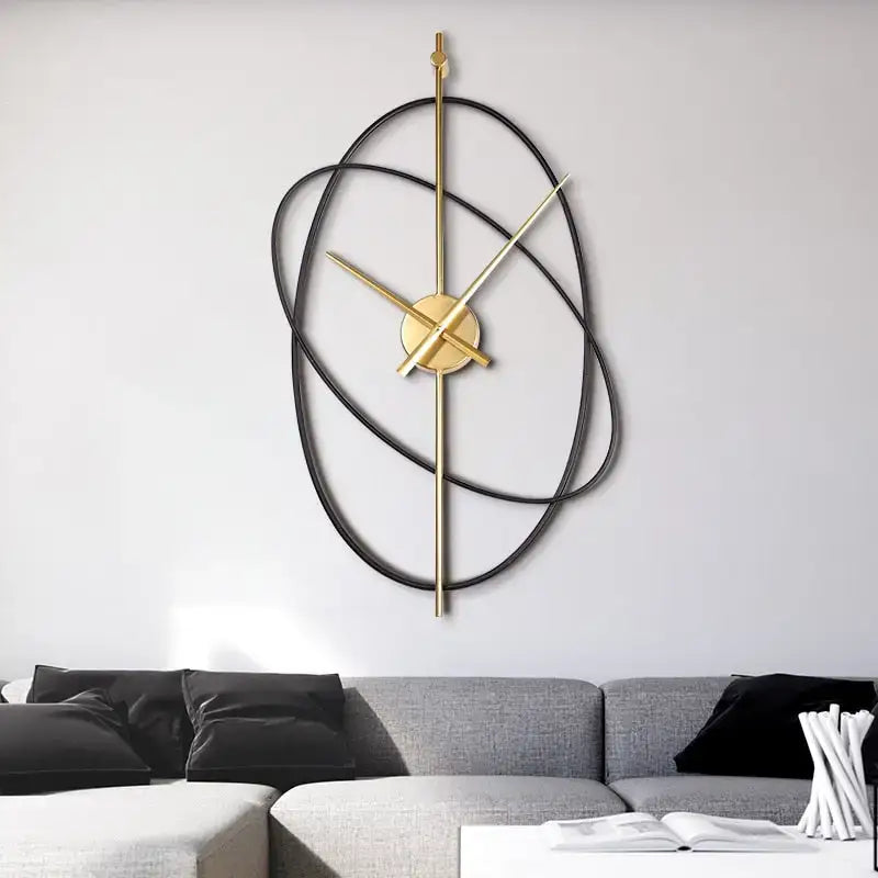 Geometric Metal Silent Wall Clock with Quartz Movement