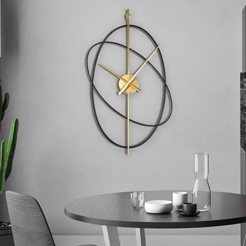 Geometric Metal Silent Wall Clock with Quartz Movement