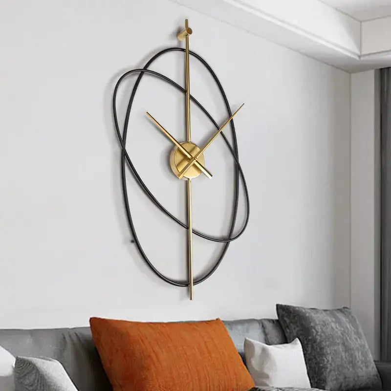 Geometric Metal Silent Wall Clock with Quartz Movement
