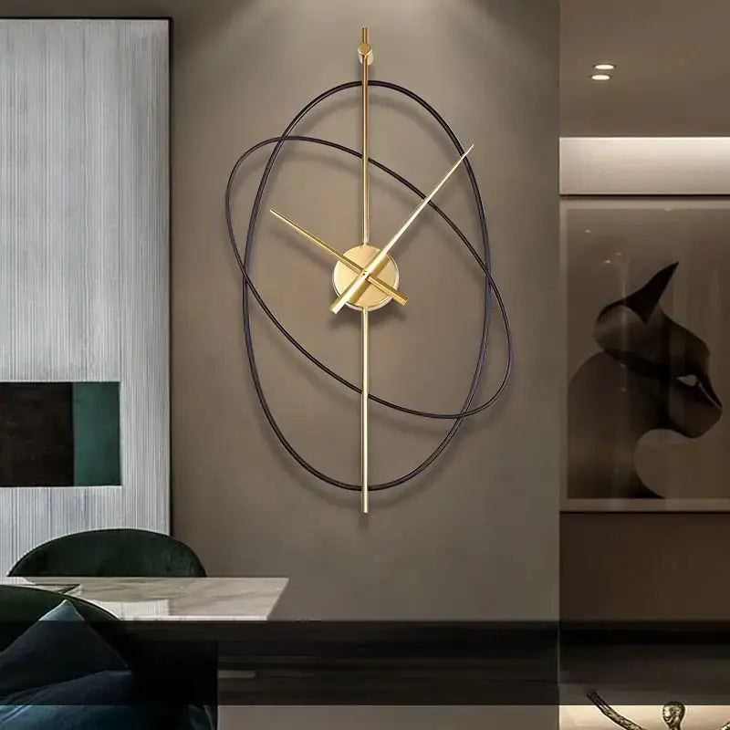 Geometric Metal Silent Wall Clock with Quartz Movement