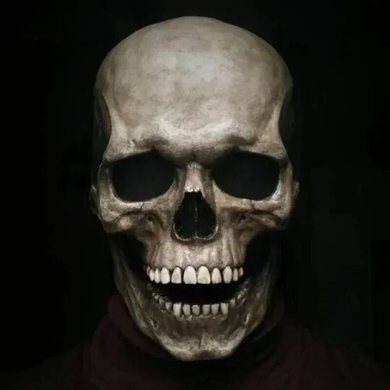 Articulated Skull Face Mask with Movable Jaw - Halloween & Cosplay Costume Accessory