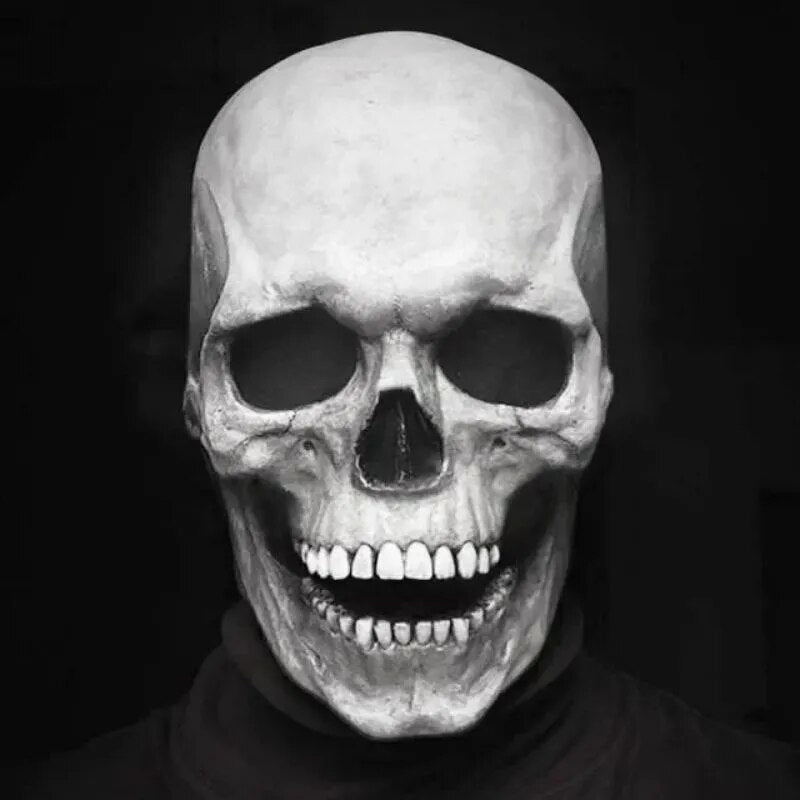 Articulated Skull Face Mask with Movable Jaw - Halloween & Cosplay Costume Accessory