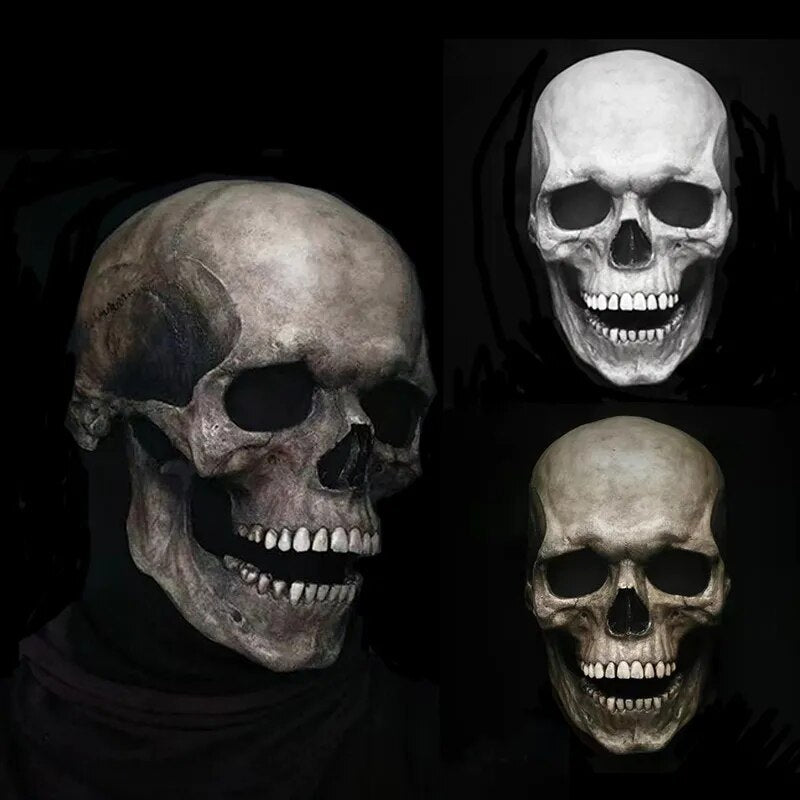 Articulated Skull Face Mask with Movable Jaw - Halloween & Cosplay Costume Accessory