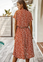 Elowen Printed Midi Dress for Women Lightweight Summer Casual Dress