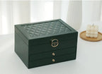 LuxeNest 3-Layer Leather Jewellery Storage Box with Organiser