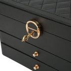 LuxeNest 3-Layer Leather Jewellery Storage Box with Organiser