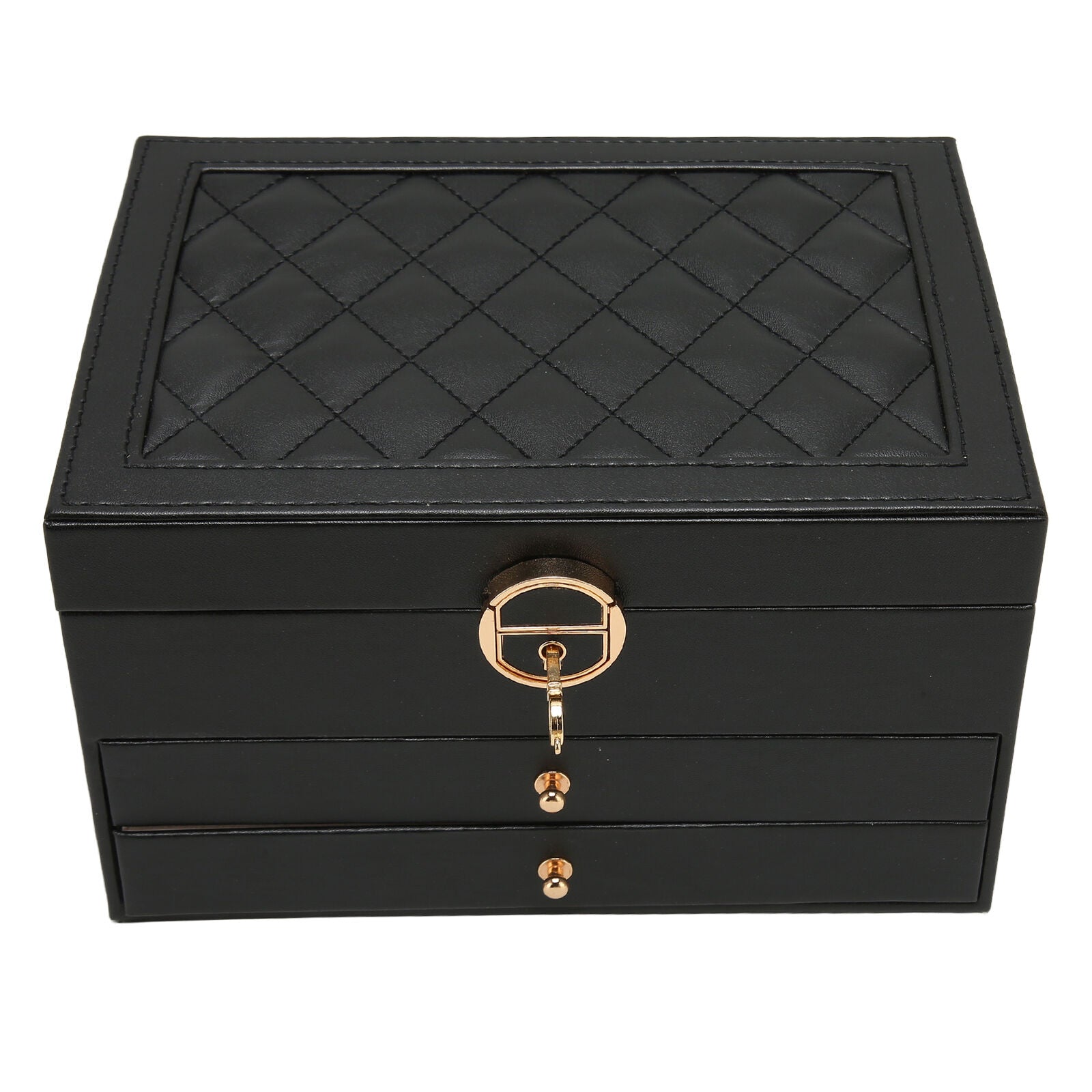 LuxeNest 3-Layer Leather Jewellery Storage Box with Organiser