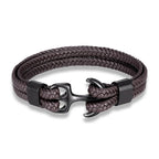 Maritime Anchor Leather Wrist Band for Men