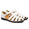 Men's Leather Closed Toe Summer Sandals with Buckle