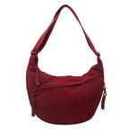 Crescent Nylon Crossbody Hobo Bag - Medium Slouchy Shoulder Purse
