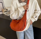 Crescent Nylon Crossbody Hobo Bag - Medium Slouchy Shoulder Purse