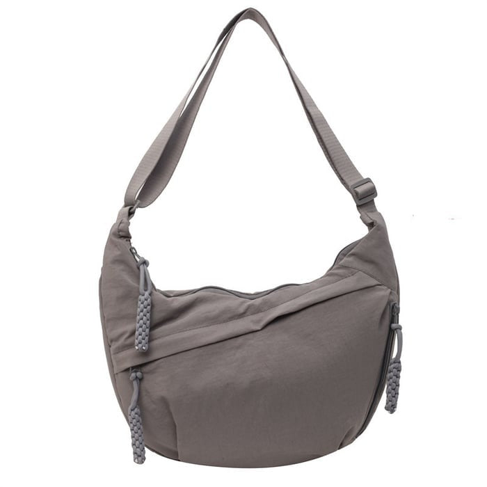 Crescent Nylon Crossbody Hobo Bag - Medium Slouchy Shoulder Purse