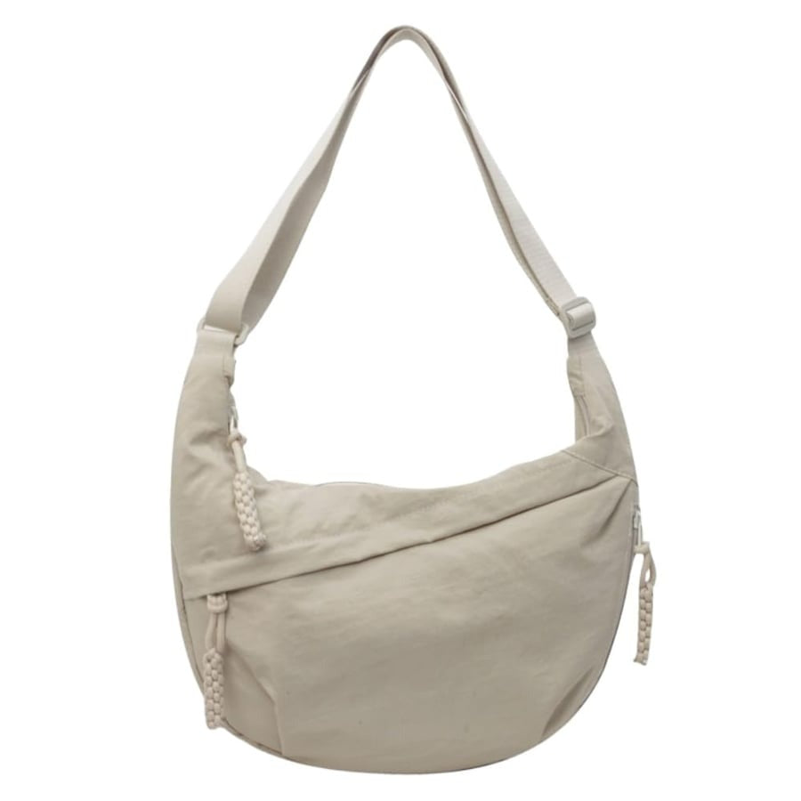 Crescent Nylon Crossbody Hobo Bag - Medium Slouchy Shoulder Purse