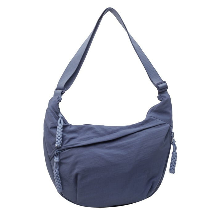 Crescent Nylon Crossbody Hobo Bag - Medium Slouchy Shoulder Purse