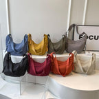 Crescent Nylon Crossbody Hobo Bag - Medium Slouchy Shoulder Purse