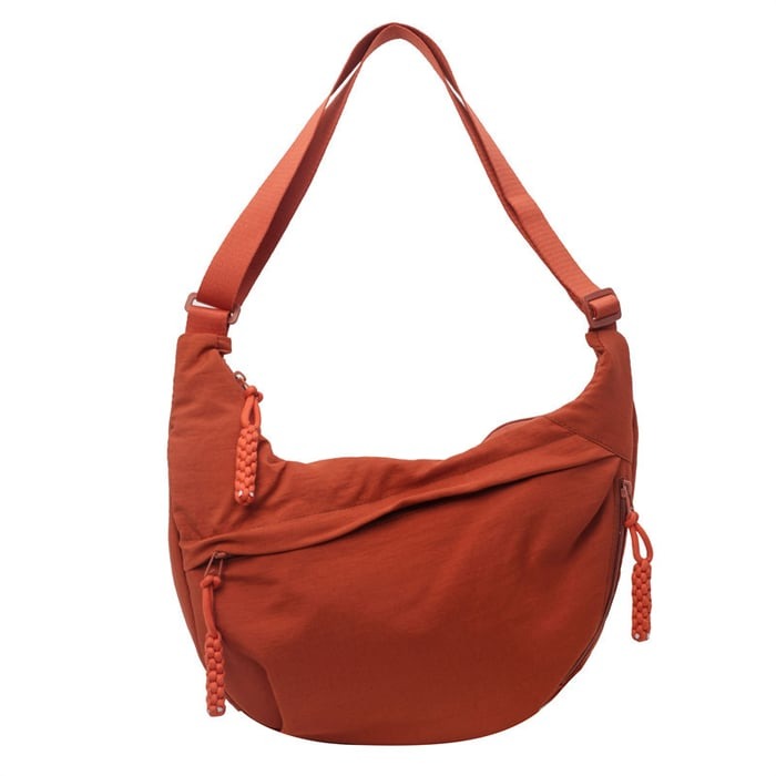 Crescent Nylon Crossbody Hobo Bag - Medium Slouchy Shoulder Purse