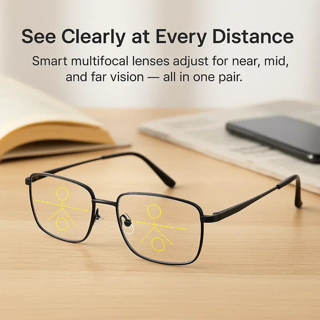OptiFusion Progressive Reading Glasses with Photochromic Lenses