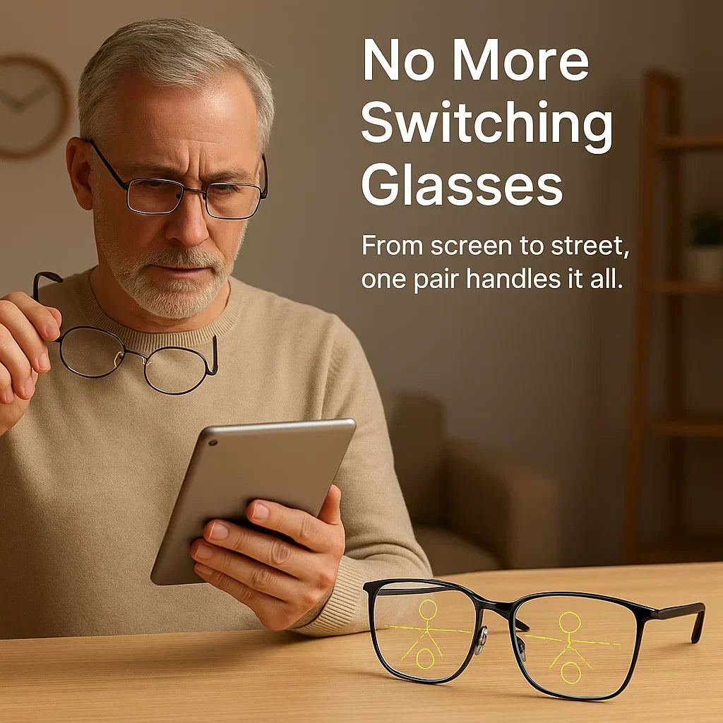 OptiFusion Progressive Reading Glasses with Photochromic Lenses