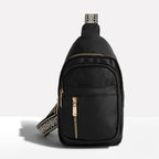 Secure Bohemian Chest Sling Bag - Patterned Strap Women's Crossbody