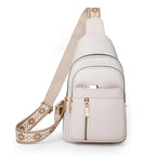 Secure Bohemian Chest Sling Bag - Patterned Strap Women's Crossbody