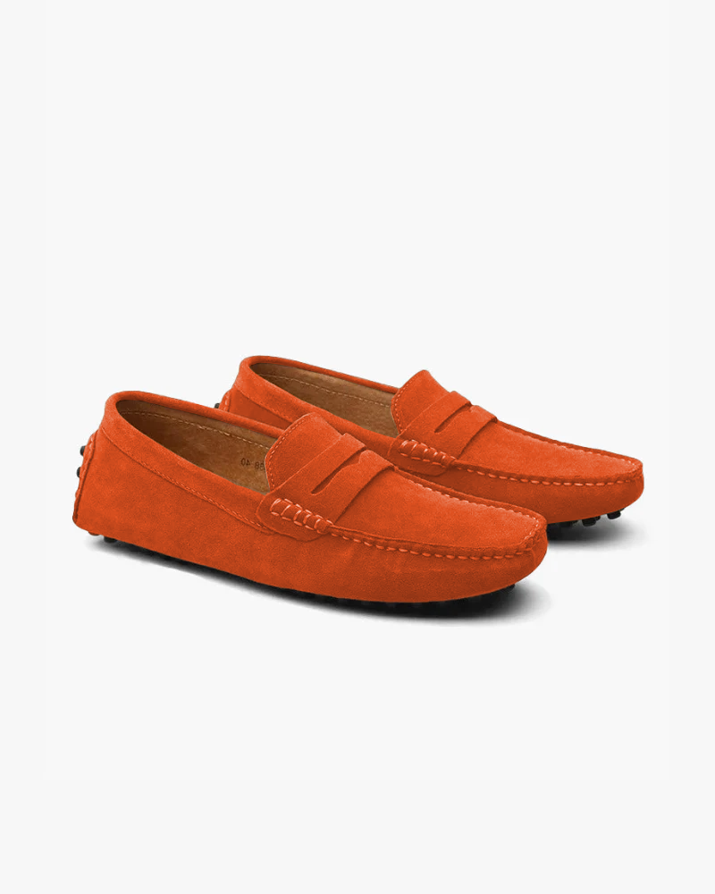 Veloro Men's Suede Penny Driving Loafers