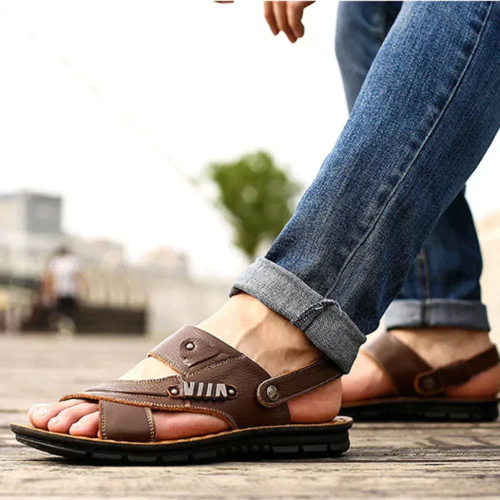 TerraStride Men's Adjustable Comfort Sandals with Cushioned Sole