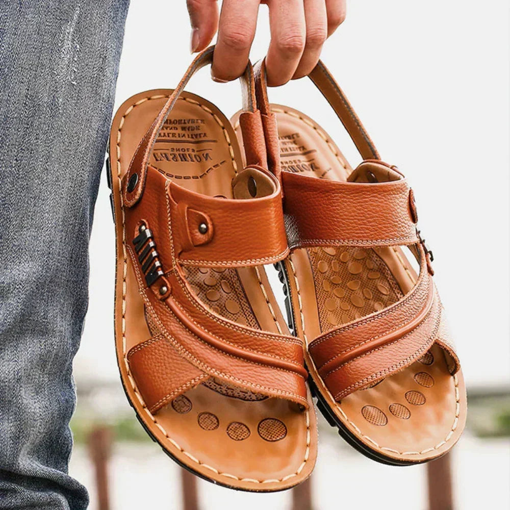 TerraStride Men's Adjustable Comfort Sandals with Cushioned Sole