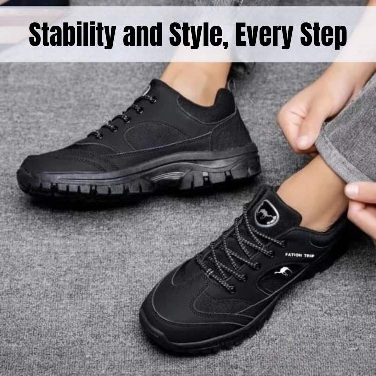 TrailEase Men's Walking Shoes with Cushioned Sole and Grip