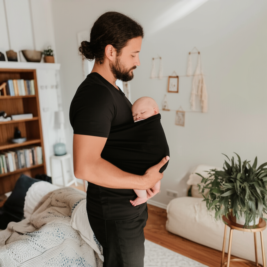 Hands-Free Baby Carrier Shirt with Built-in Pouch and Stretchy Cotton