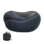 Premium Travel Neck Support Pillow with Snap Closure and Sleep Accessories Kit
