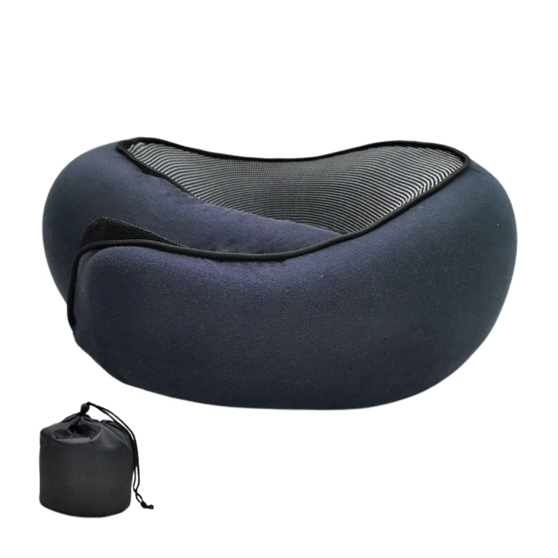 Premium Travel Neck Support Pillow with Snap Closure and Sleep Accessories Kit