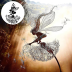Dandelion Fairy Steel Garden Sculpture with Rust-Resistant Coating