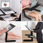 Premium Adjustable Aluminum Laptop Stand with 360-Degree Rotation and Detachable Mouse Pad