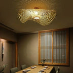 Natora Zen Plafonnier Bambou Rotin Style Japonais Naturel