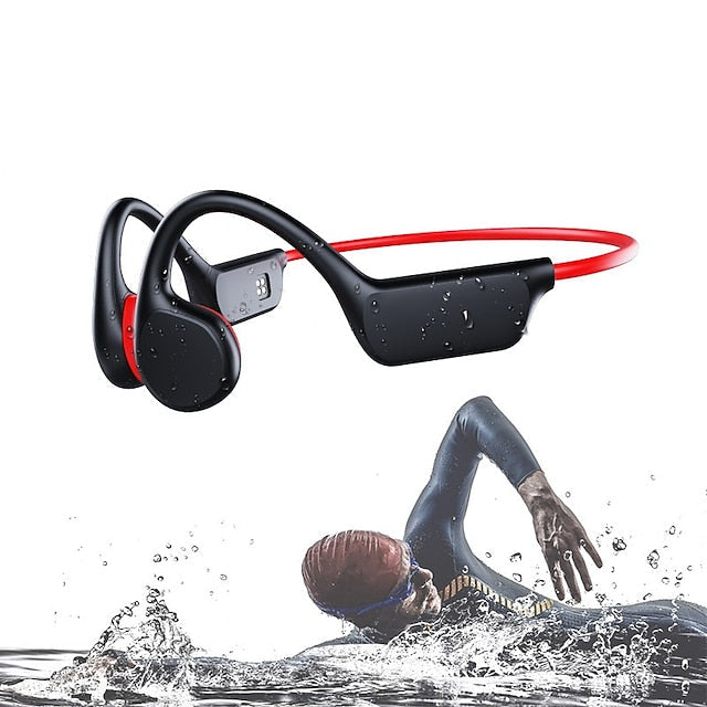 AquaSound Open-Ear Bone Conduction Headphones with 32GB Memory and IPX8 Waterproof Rating