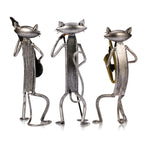 MelodyPaws Cat Guitar Sculpture | Decorative Metal Cat Figurine
