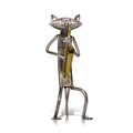 MelodyPaws Cat Guitar Sculpture | Decorative Metal Cat Figurine